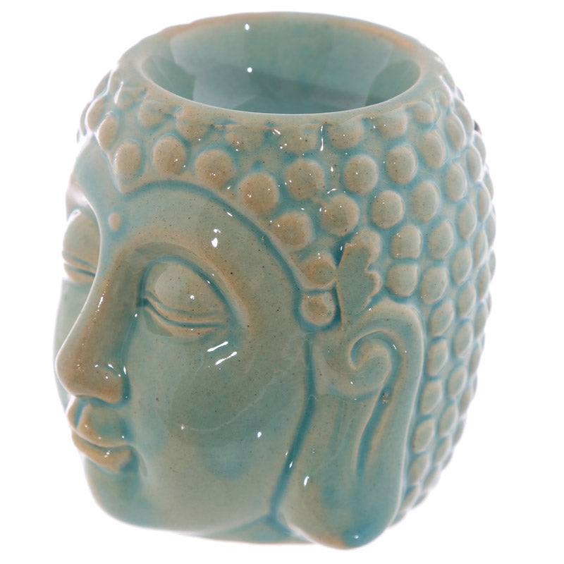 Small Crackle Glaze Ceramic Buddha Head Oil Burner