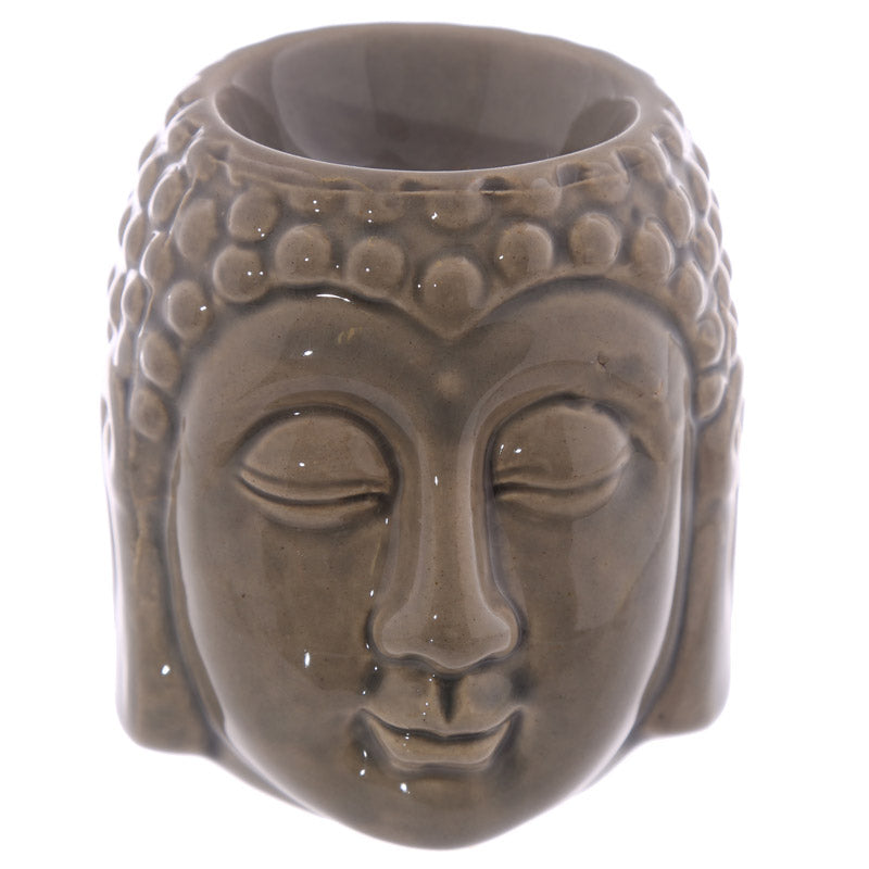 Small Crackle Glaze Ceramic Buddha Head Oil Burner
