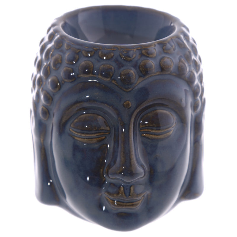 Small Crackle Glaze Ceramic Buddha Head Oil Burner