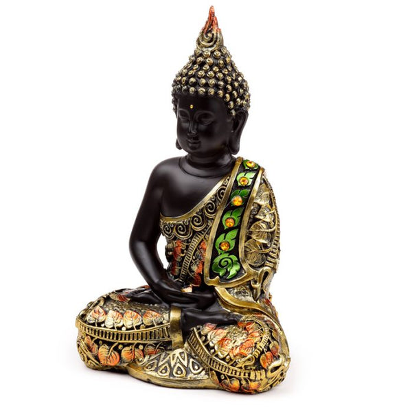 Black & Orange Gold Thai Buddha Contemplation