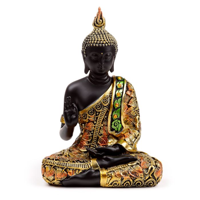 Black & Orange Gold Thai Buddha Mediation
