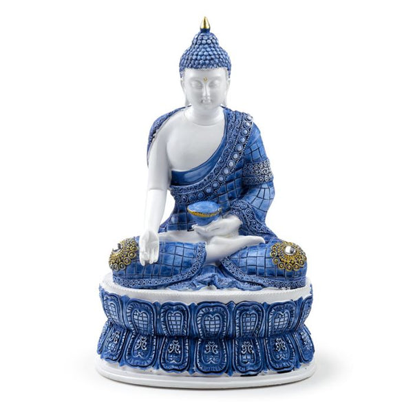 White & Blue Thai Buddha Lotus