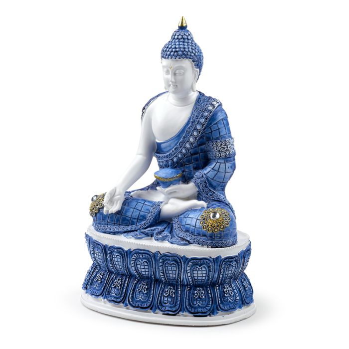 White & Blue Thai Buddha Lotus