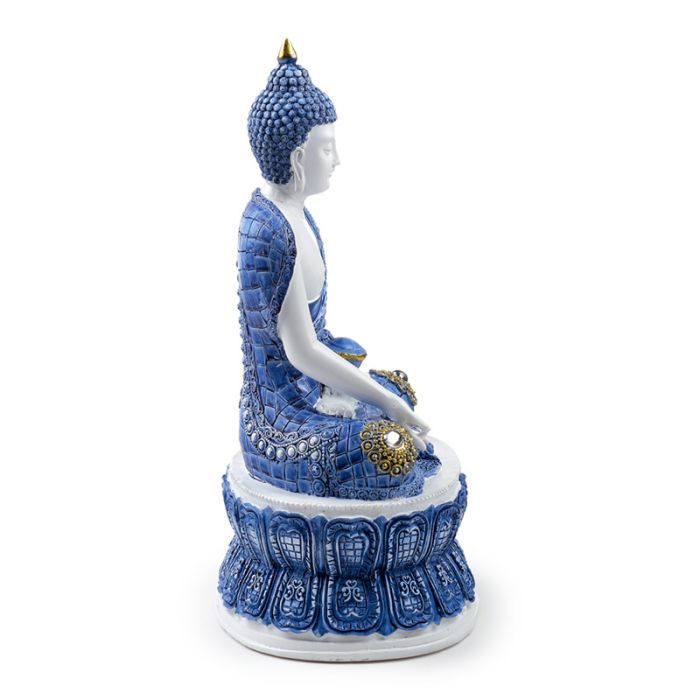 White & Blue Thai Buddha Lotus