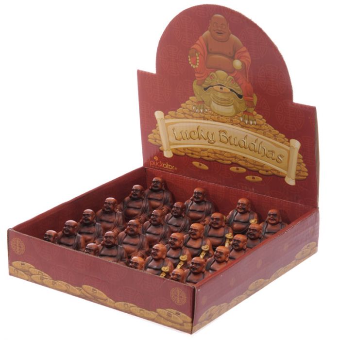 Mini Wood Effect Lucky Buddha Collectable
