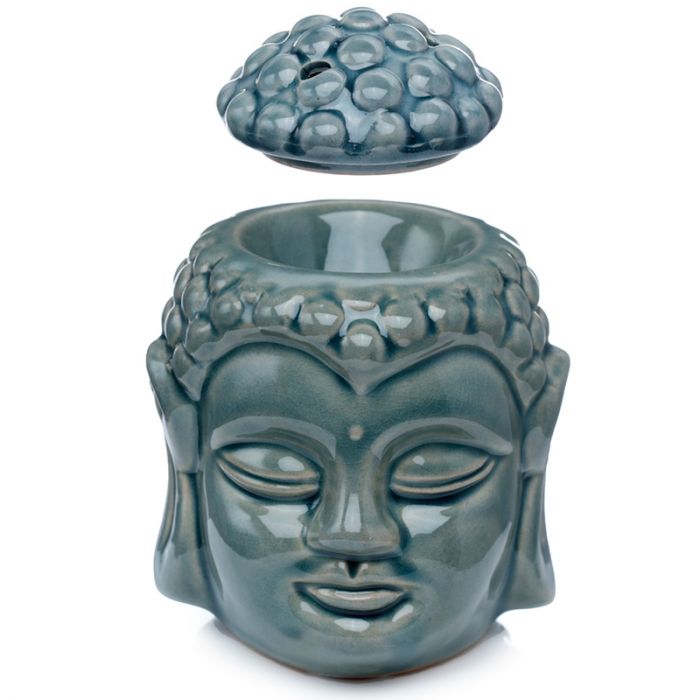 Eden Crackle Glaze Thai Buddha Head Ceramic Oil Burner