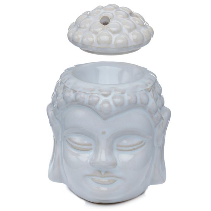 Eden Crackle Glaze Thai Buddha Head Ceramic Oil Burner