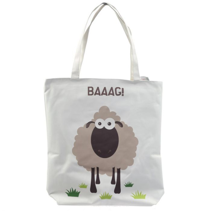 BAAAG Sheep Reusable Zip Up Cotton Bag
