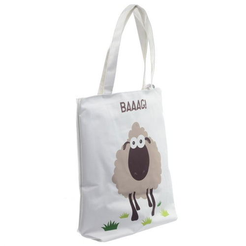 BAAAG Sheep Reusable Zip Up Cotton Bag