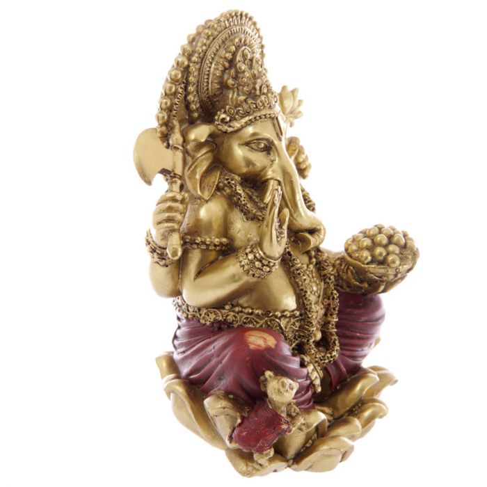 Gold & Red Ganesh Statue 16cm
