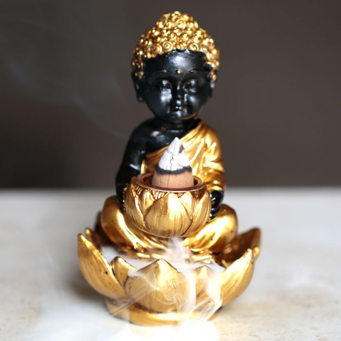 Small Buddha & Lotus Backflow Incense Burner
