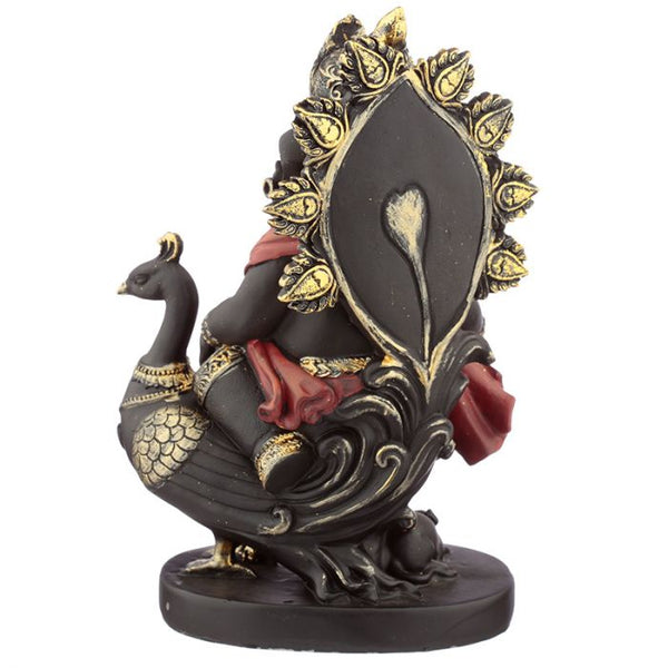 Ganesh Figurine with Pipe & Peacock