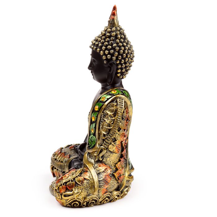 Black & Orange Gold Thai Buddha Contemplation