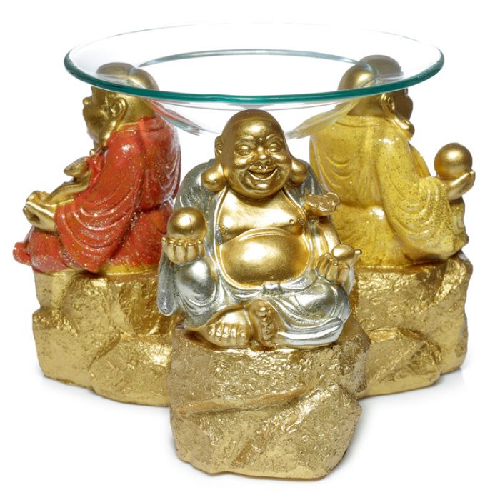 Lucky Glitter Laughing Chinese Buddha Oil & Wax Melt Burner