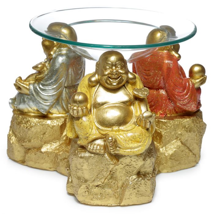 Lucky Glitter Laughing Chinese Buddha Oil & Wax Melt Burner