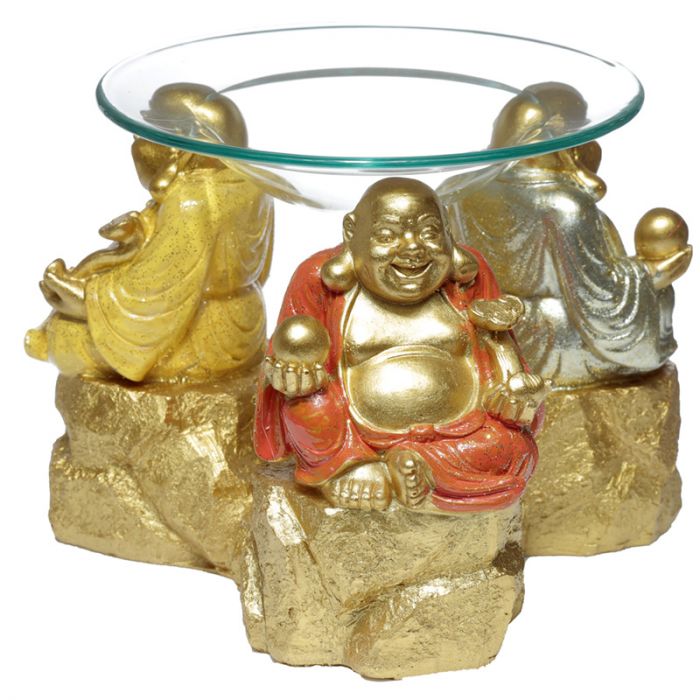 Lucky Glitter Laughing Chinese Buddha Oil & Wax Melt Burner