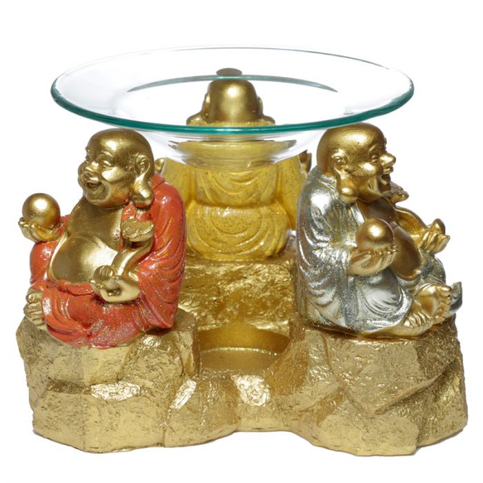 Lucky Glitter Laughing Chinese Buddha Oil & Wax Melt Burner