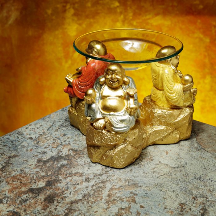 Lucky Glitter Laughing Chinese Buddha Oil & Wax Melt Burner