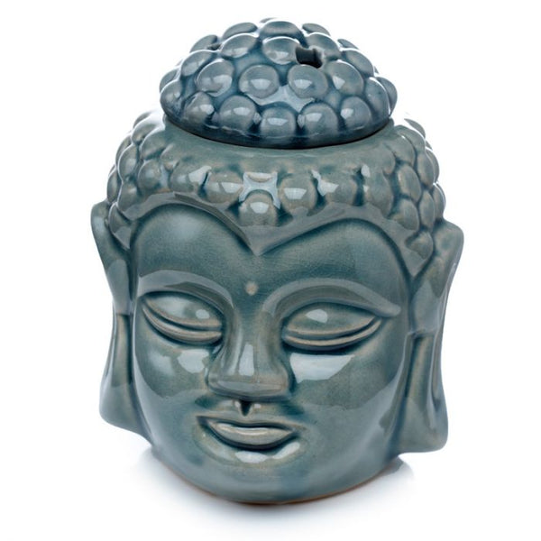Eden Crackle Glaze Thai Buddha Head Ceramic Oil Burner