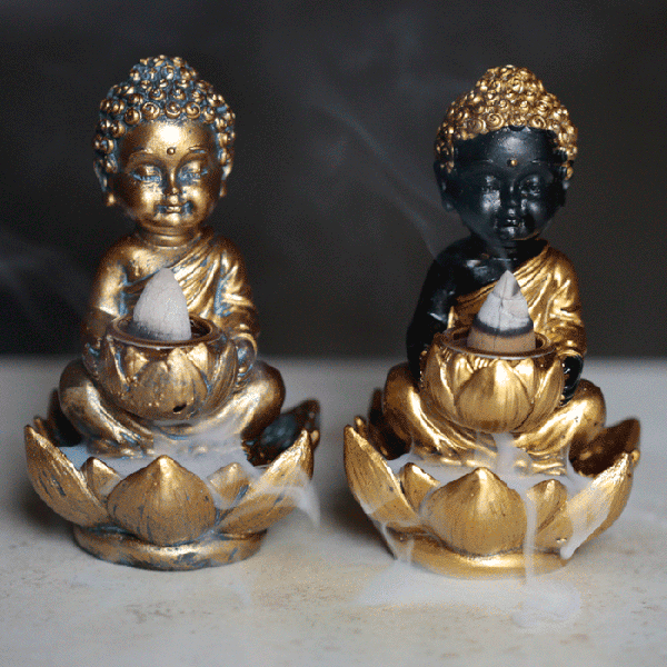 Small Buddha & Lotus Backflow Incense Burner