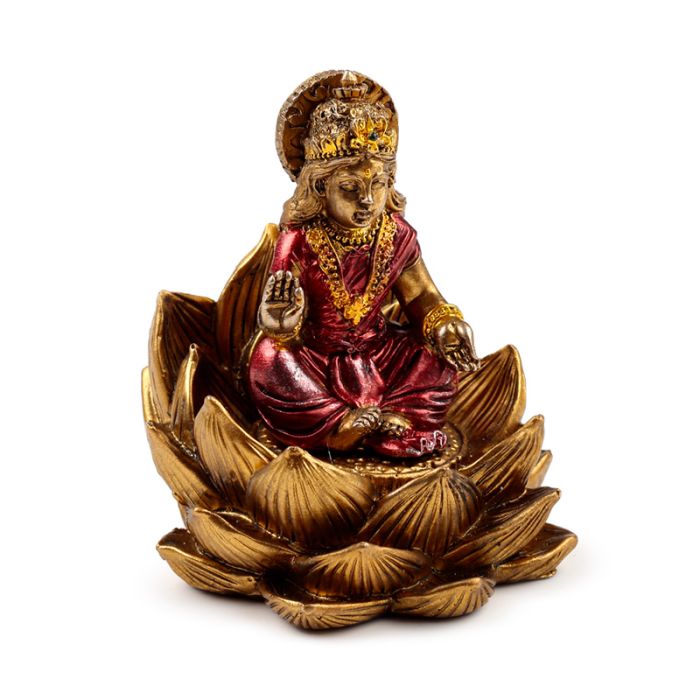 Gold Ganesh & Lakshmi Lotus Set of 2