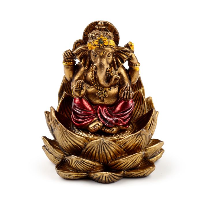 Gold Ganesh & Lakshmi Lotus Set of 2