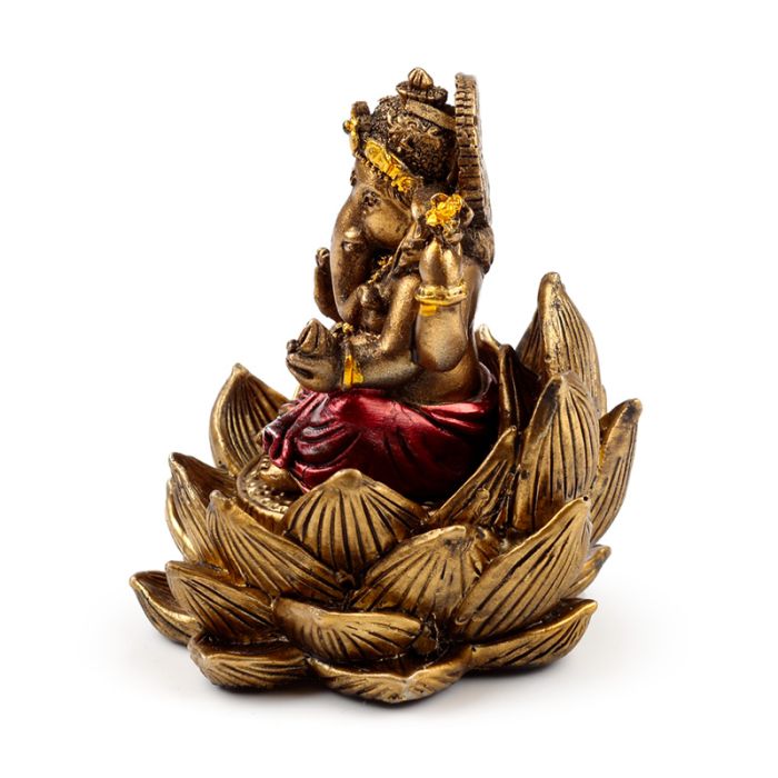 Gold Ganesh & Lakshmi Lotus Set of 2