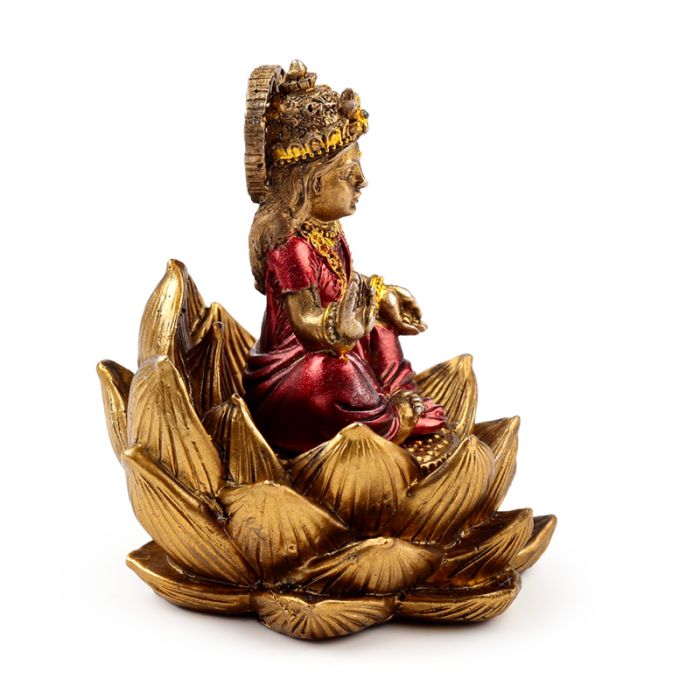 Gold Ganesh & Lakshmi Lotus Set of 2